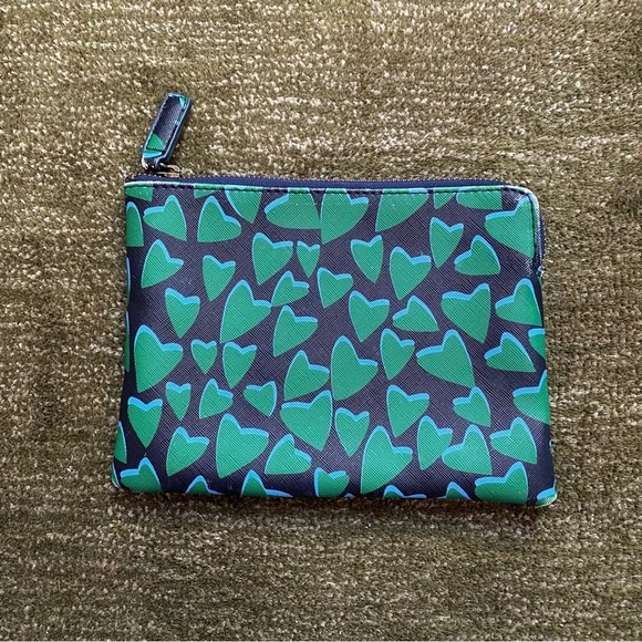 Anthropologie Green and Black Geometric Cosmetic Bag - Picture 2 of 6